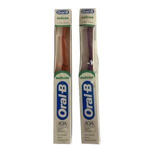 Oral B Sulcus 2 Row Brush Toothbrush Adult Vintage 1989 Lot of 2 Made In USA